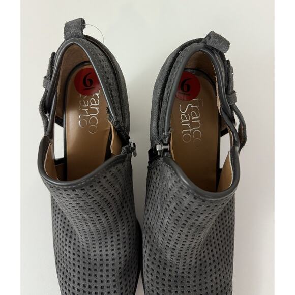 Franco Sarto Size 6 Dale 2 Dark Gray Perforated Heel Ankle Booties NWOT - Picture 12 of 16